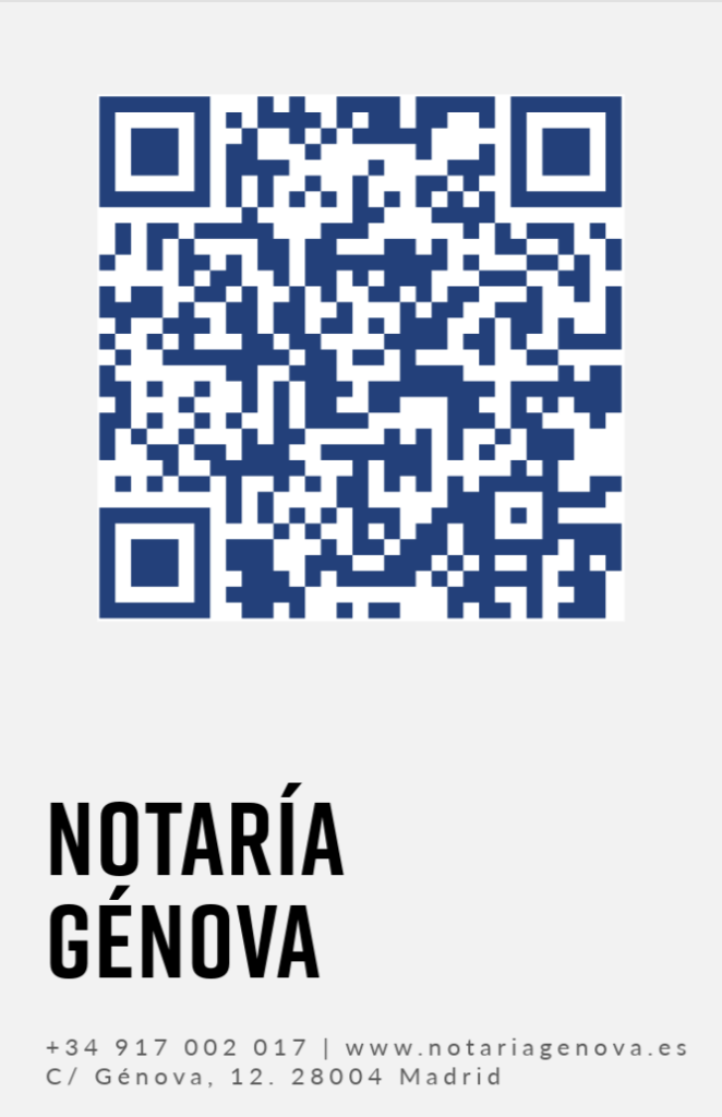 Código QR Notaria Génova. Diseño
